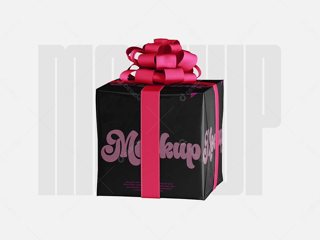 Mockup Caixa de Presente PSD Editável