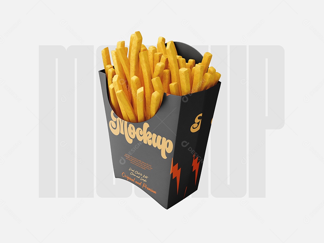 Mockup Embalagem de Batata Frita PSD Editável