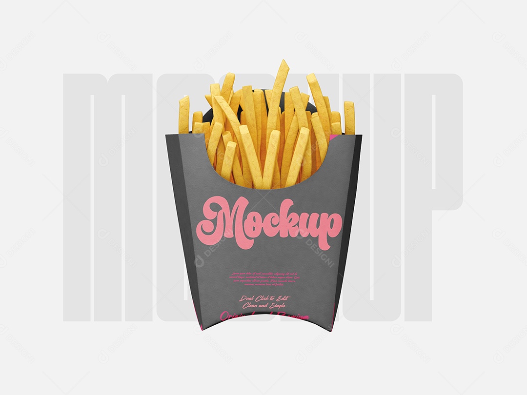 Mockup Embalagem de Batata Frita PSD Editável