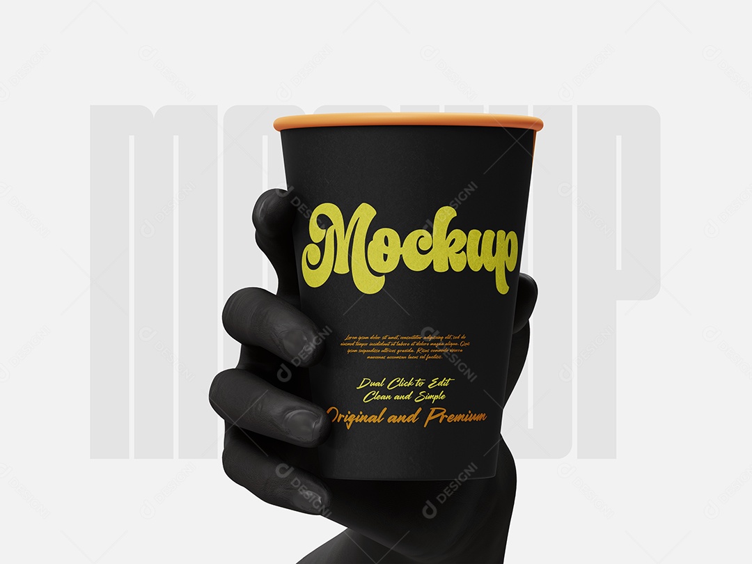 Mockup de  Mão Segurando Copo PSD Editável