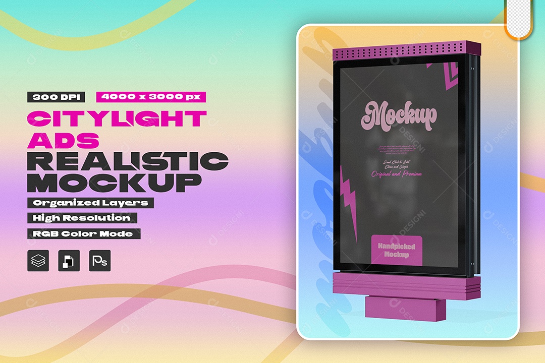 Outdoor de Anúncio Mockup PSD Editável