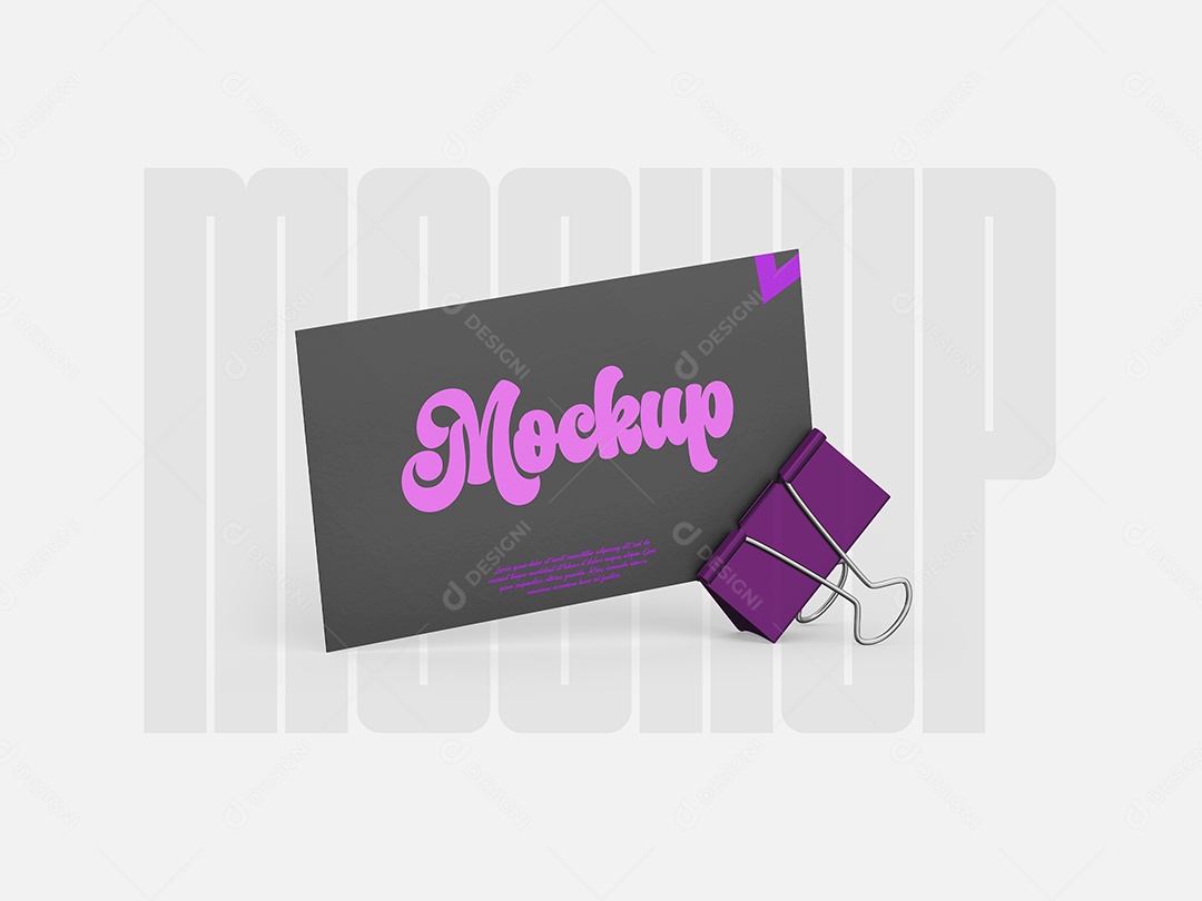 Mockup Cartão de Visíta Com Clipe PSD Editável