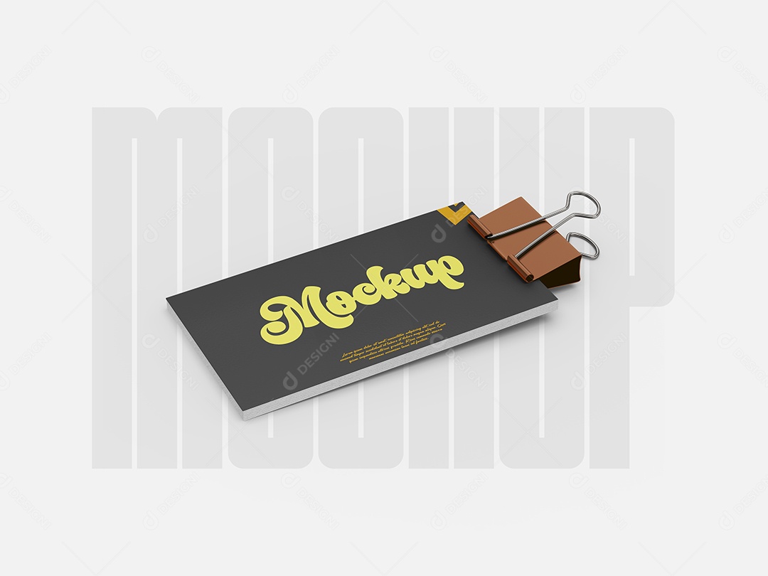 Mockup Maquete de Papel Com Clipe PSD Editável
