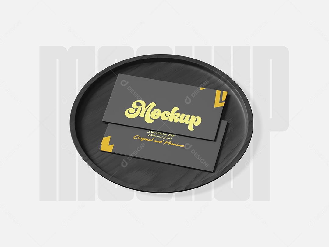 Mockup de Dois Cartões de Visita PSD Editável