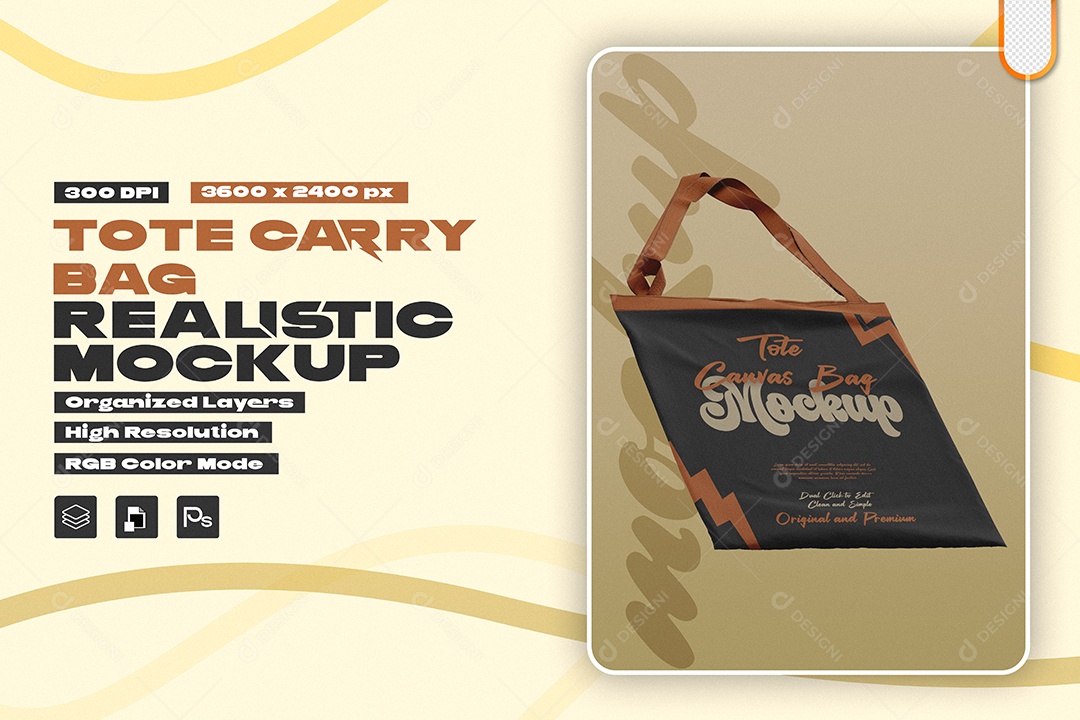 Bolsa de Transporte Mookup PSD Editável