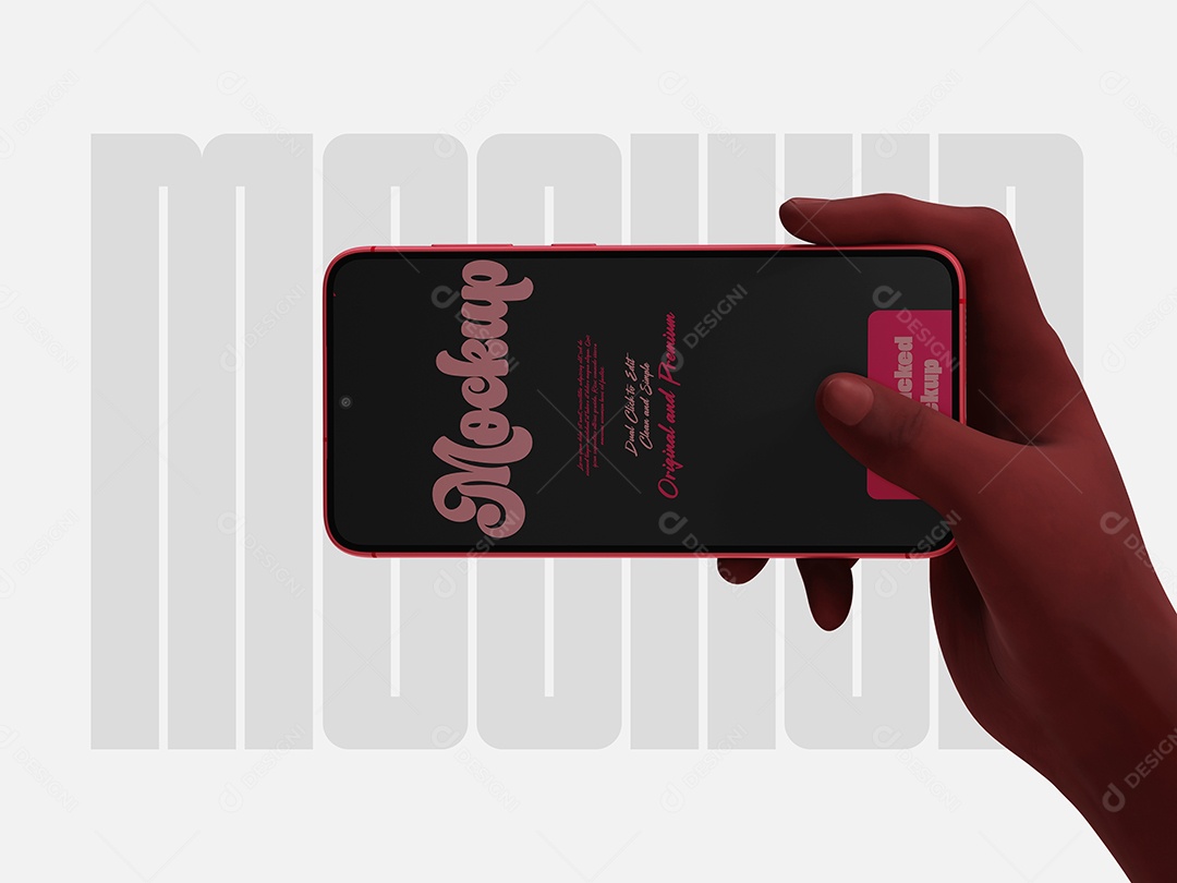 Mockup Mão Tirando Selfie Com Smartphone PSD Editável