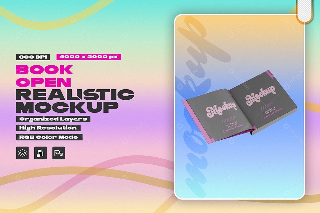 Mockup de Livro Aberto PSD Editável