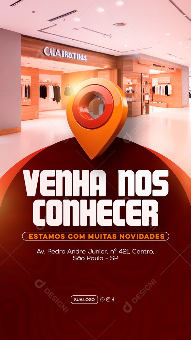 Story Venha nos Conhecer Social Media PSD Editável