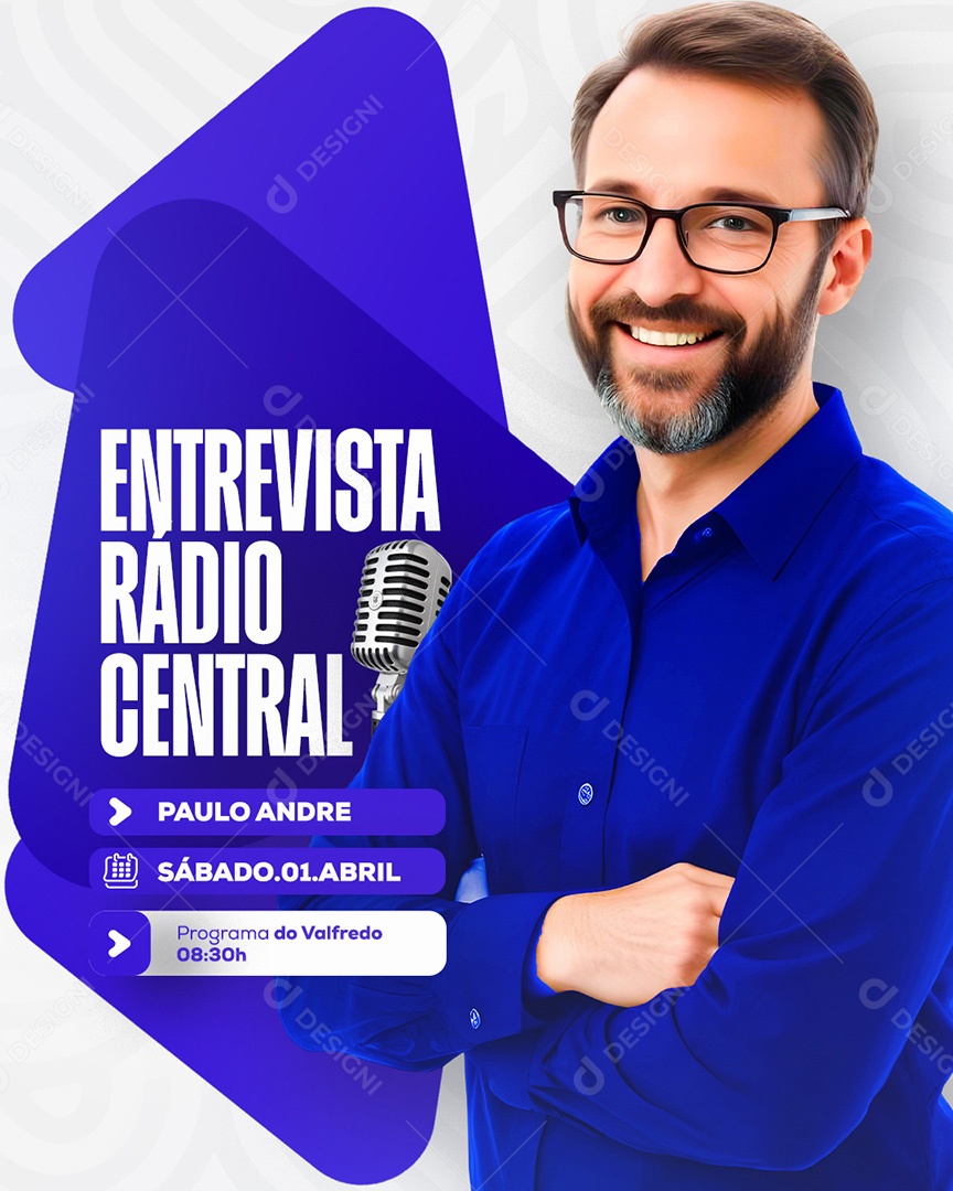 Entrevista Radio Central Social Media PSD Editável