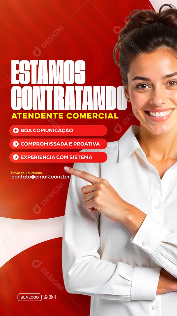 Story Estamos Contratando Social Media PSD Editável