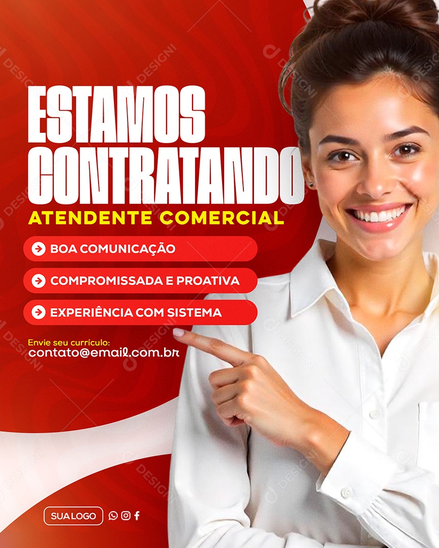 Estamos Contratando Social Media PSD Editável