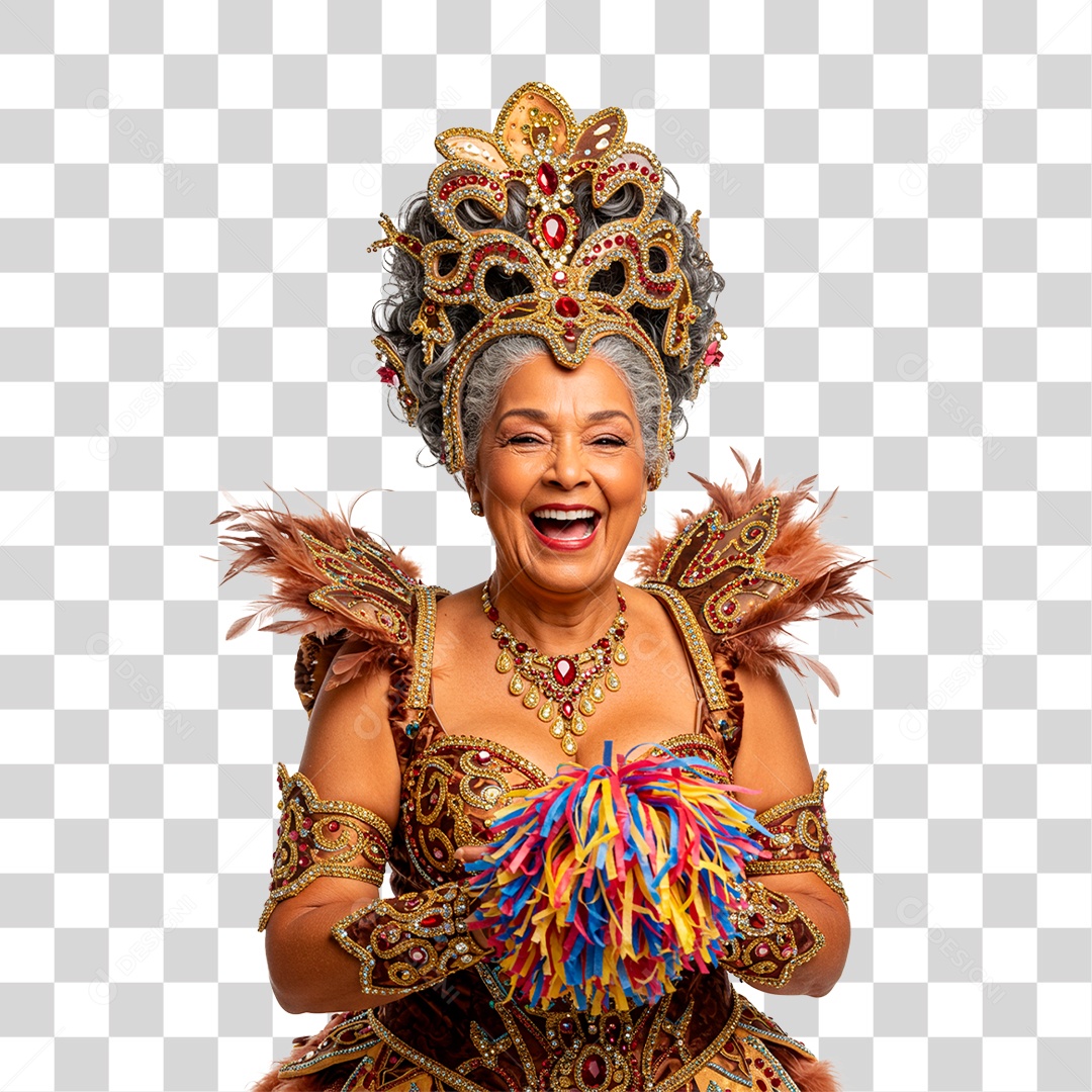 Mulher com Roupa de Carnaval PNG Transparente