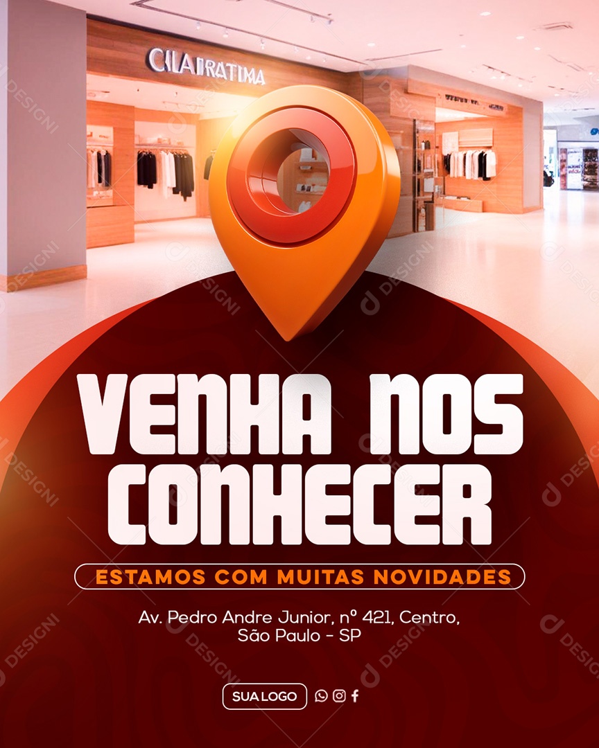 Venha nos Conhecer Social Media PSD Editável