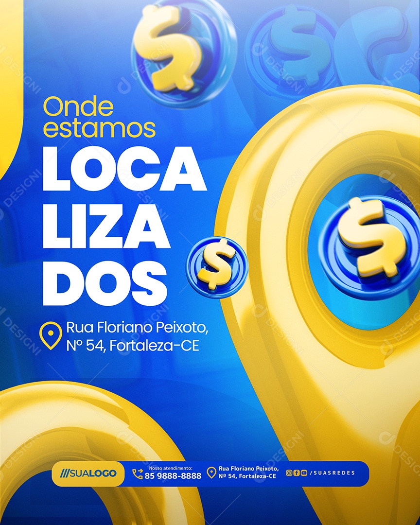 Carrinho Cheio Supermercado Onde Estamos Localizados Social Media PSD Editável