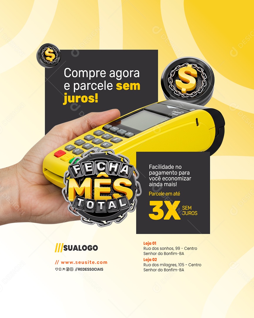 Fecha Mês Açougue Compre Agora e Parcele Sem Juros Social Media PSD Editável