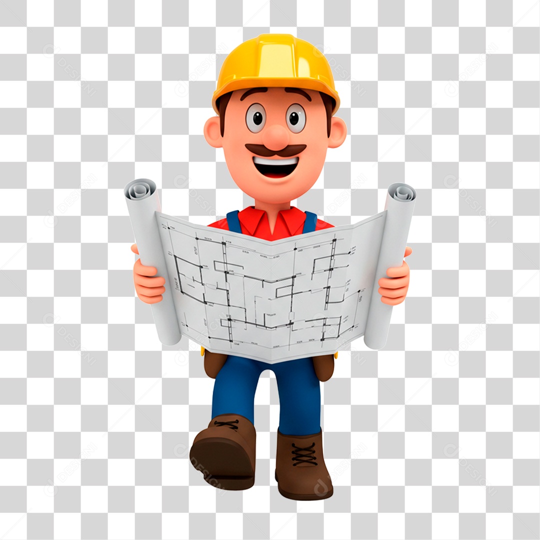 Personagem Engenheiro PNG Transparente