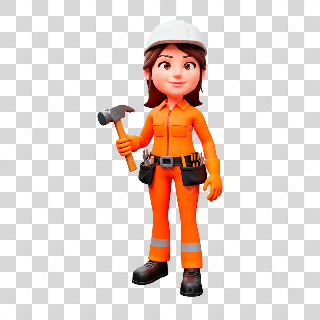 Personagem Engenheira PNG Transparente