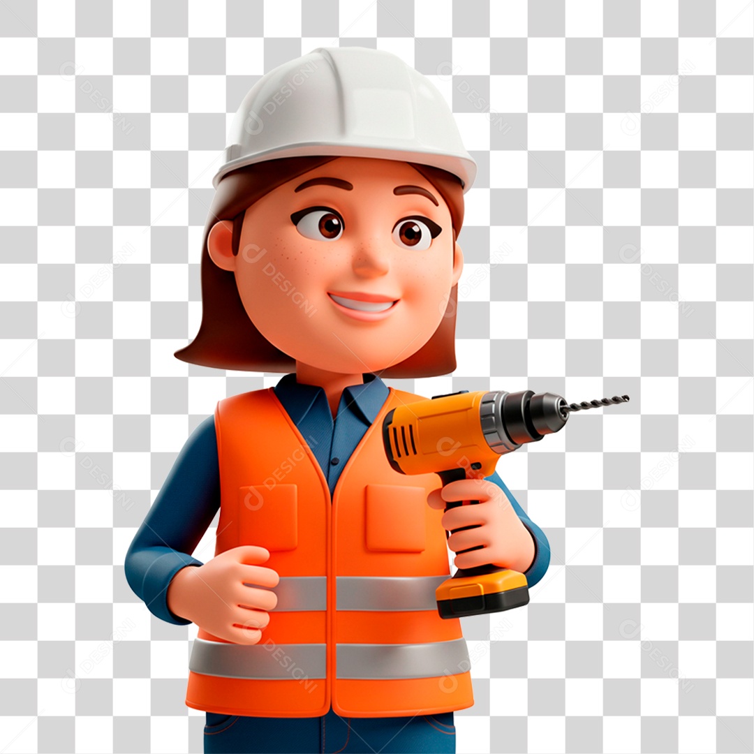 Personagem Engenheira PNG Transparente