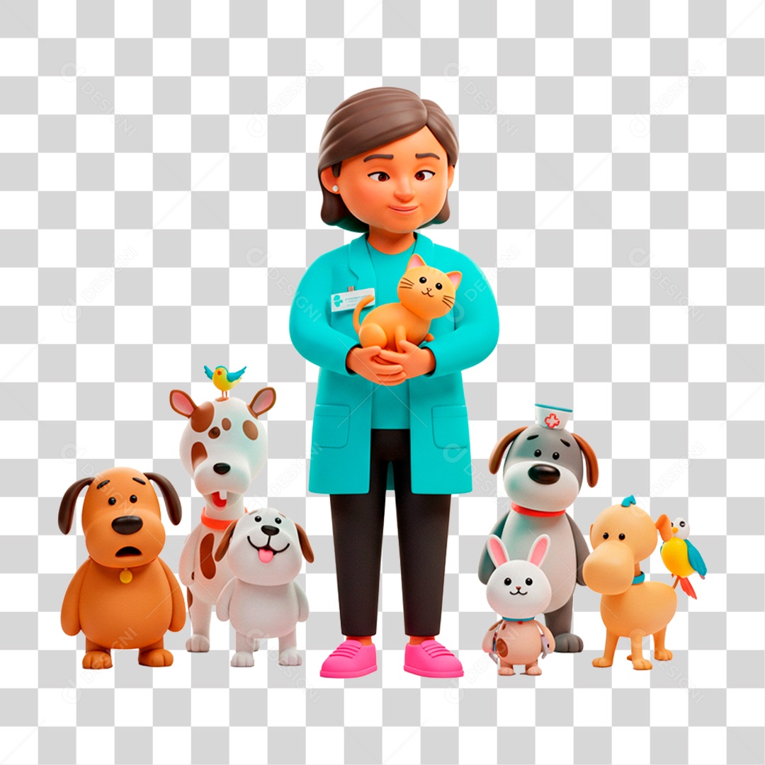 Personagem Veterinária PNG Transparente