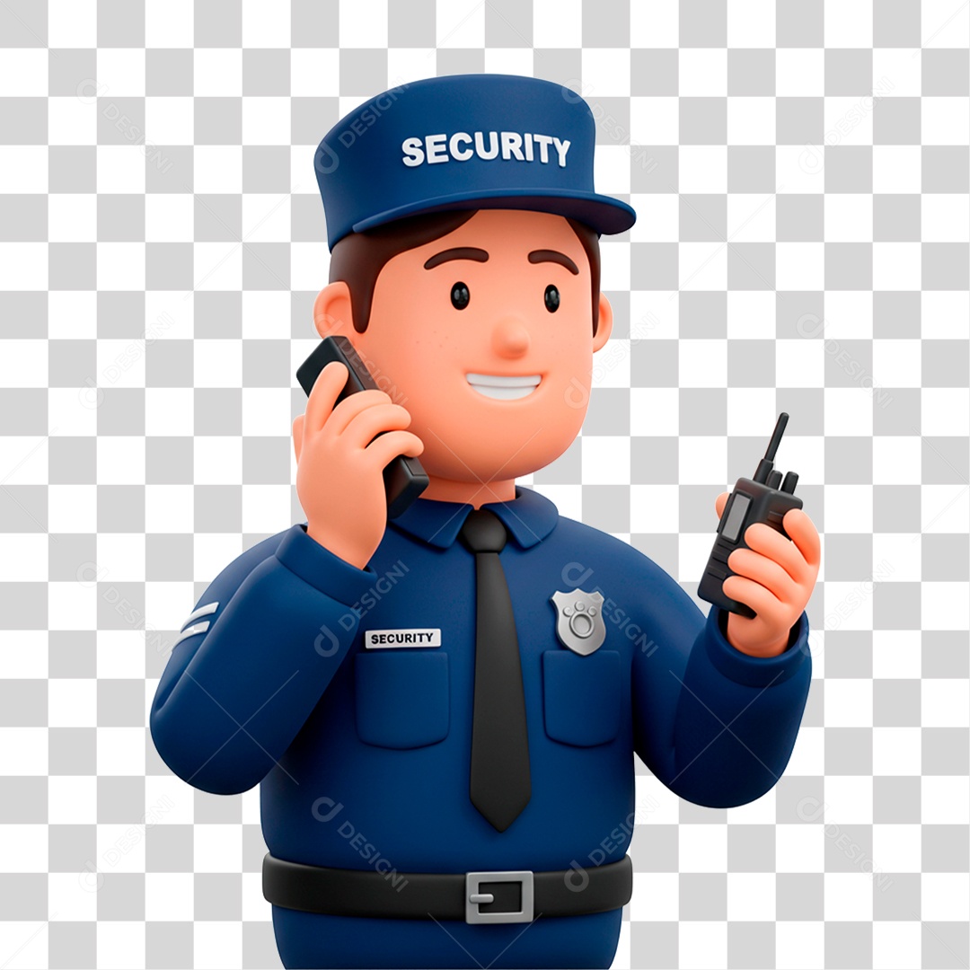 Personagem Policial PNG Transparente