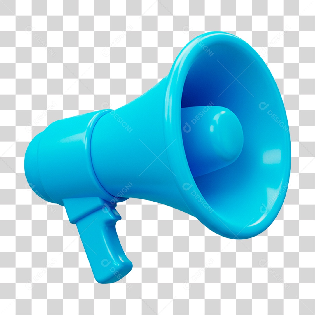 Megafone Azul PNG Transparente