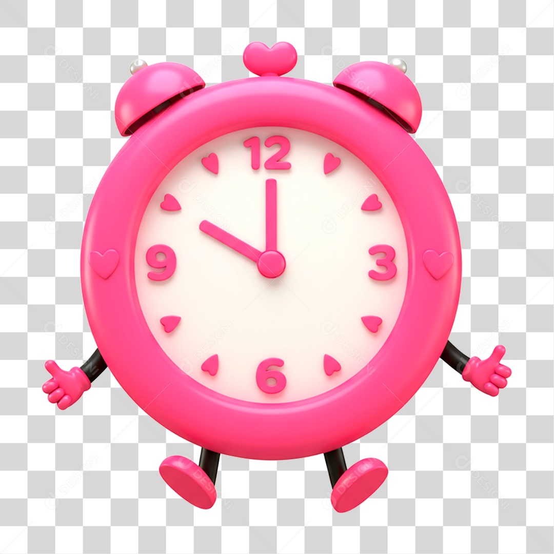 Despertador Rosa PNG Transparente