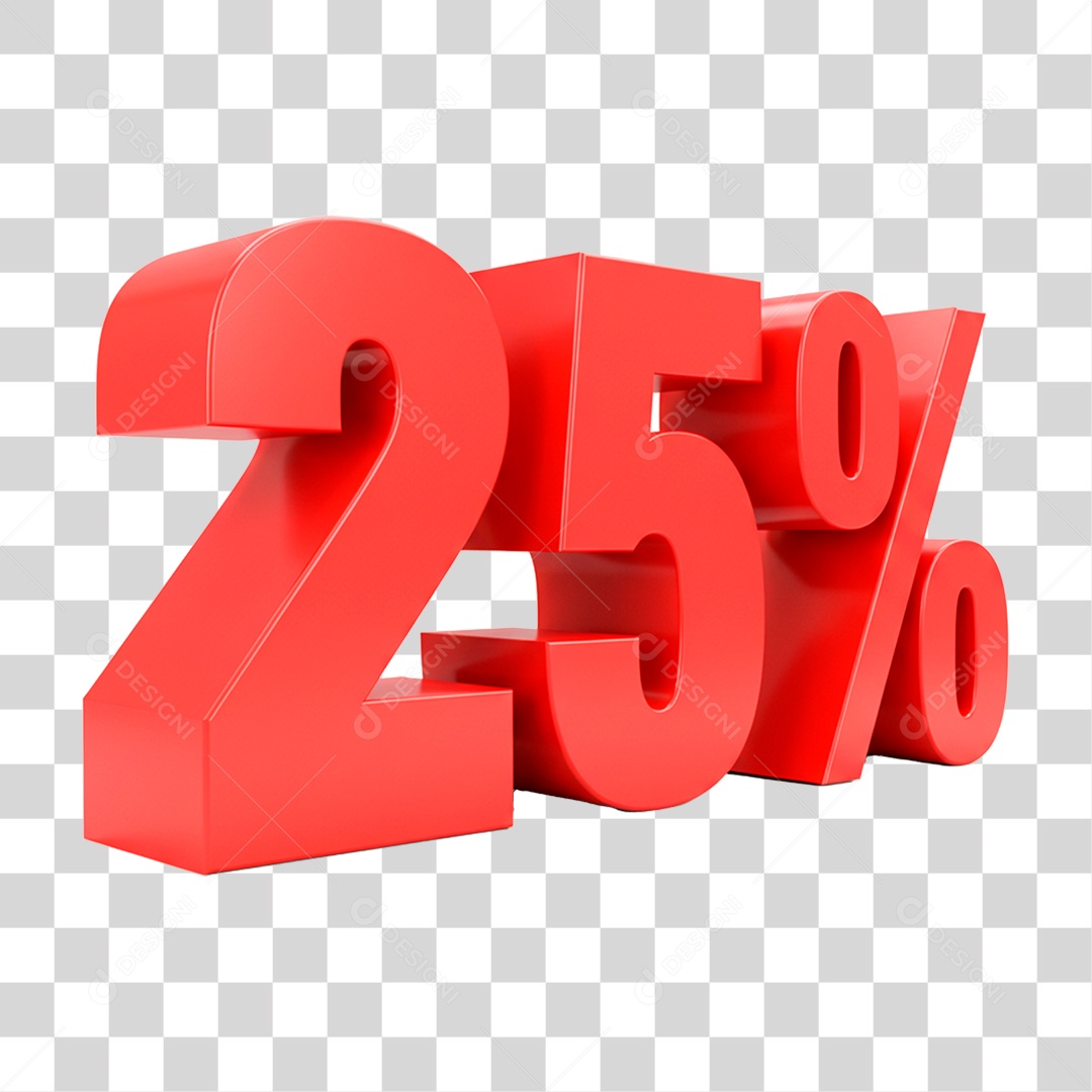 Número 25% PNG Transparente