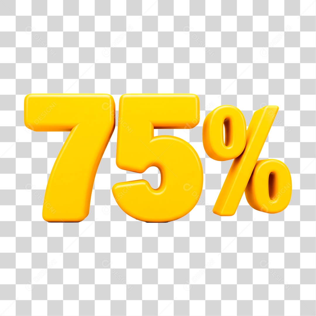 Número 75% PNG Transparente