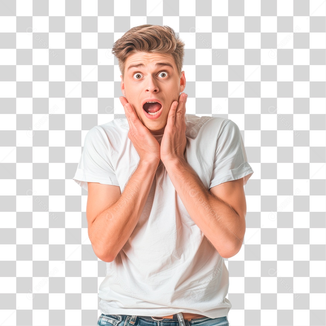 Homem Assustado PNG Transparente