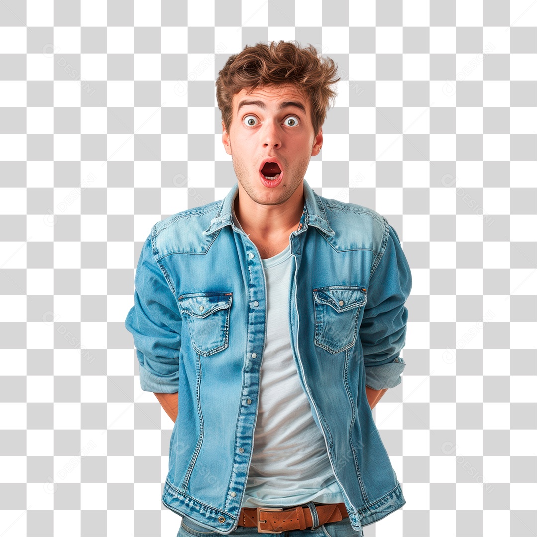 Homem Assustado PNG Transparente