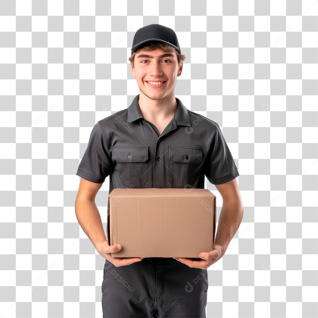 Homem Segurando Caixa PNG Transparente