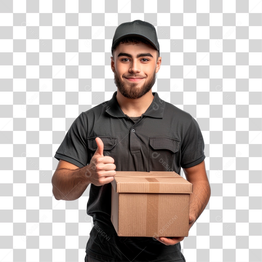 Homem Segurando Caixa PNG Transparente