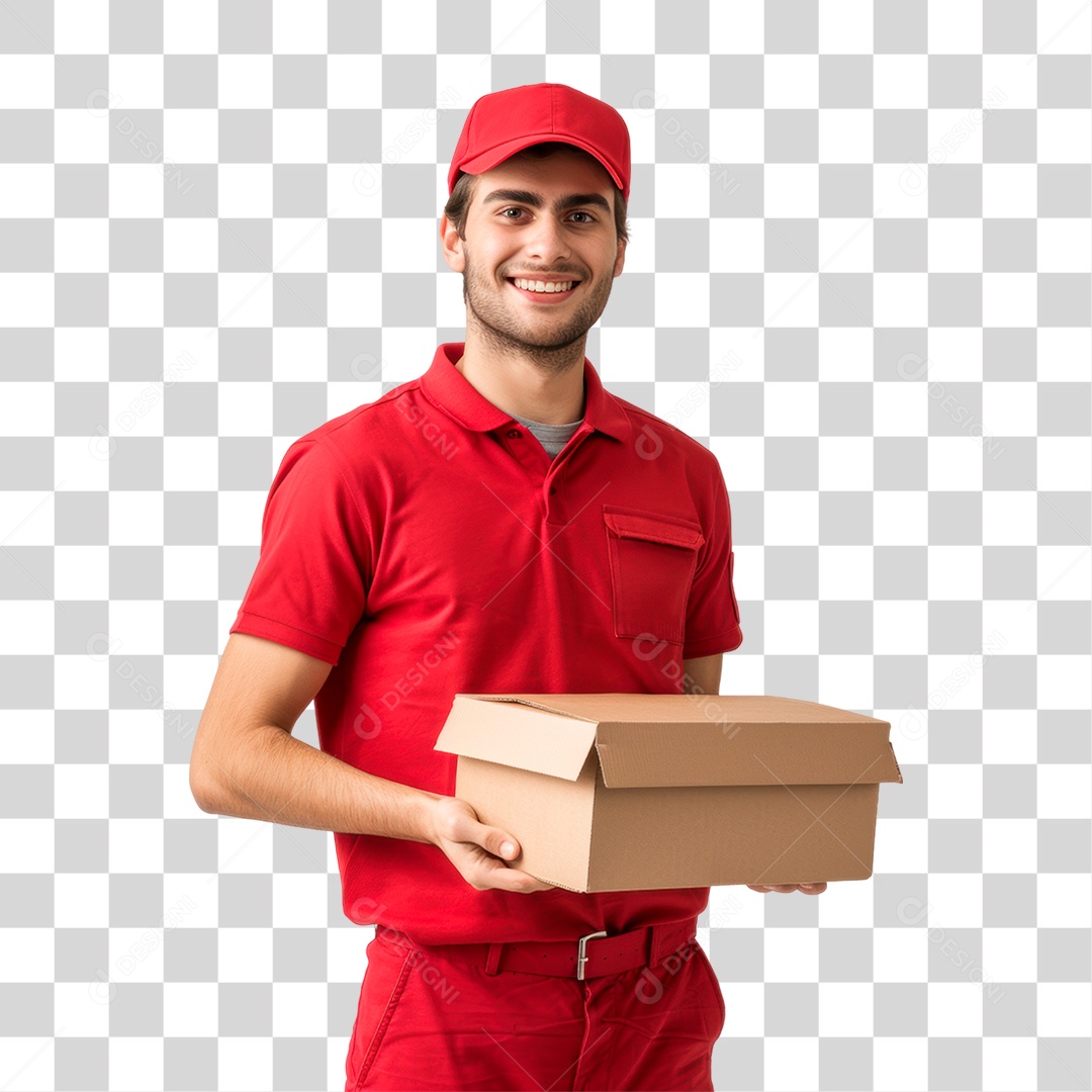 Homem Segurando Caixa PNG Transparente