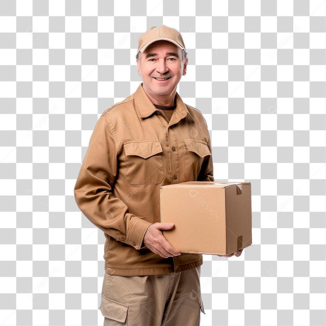 Homem Segurando Caixa PNG Transparente