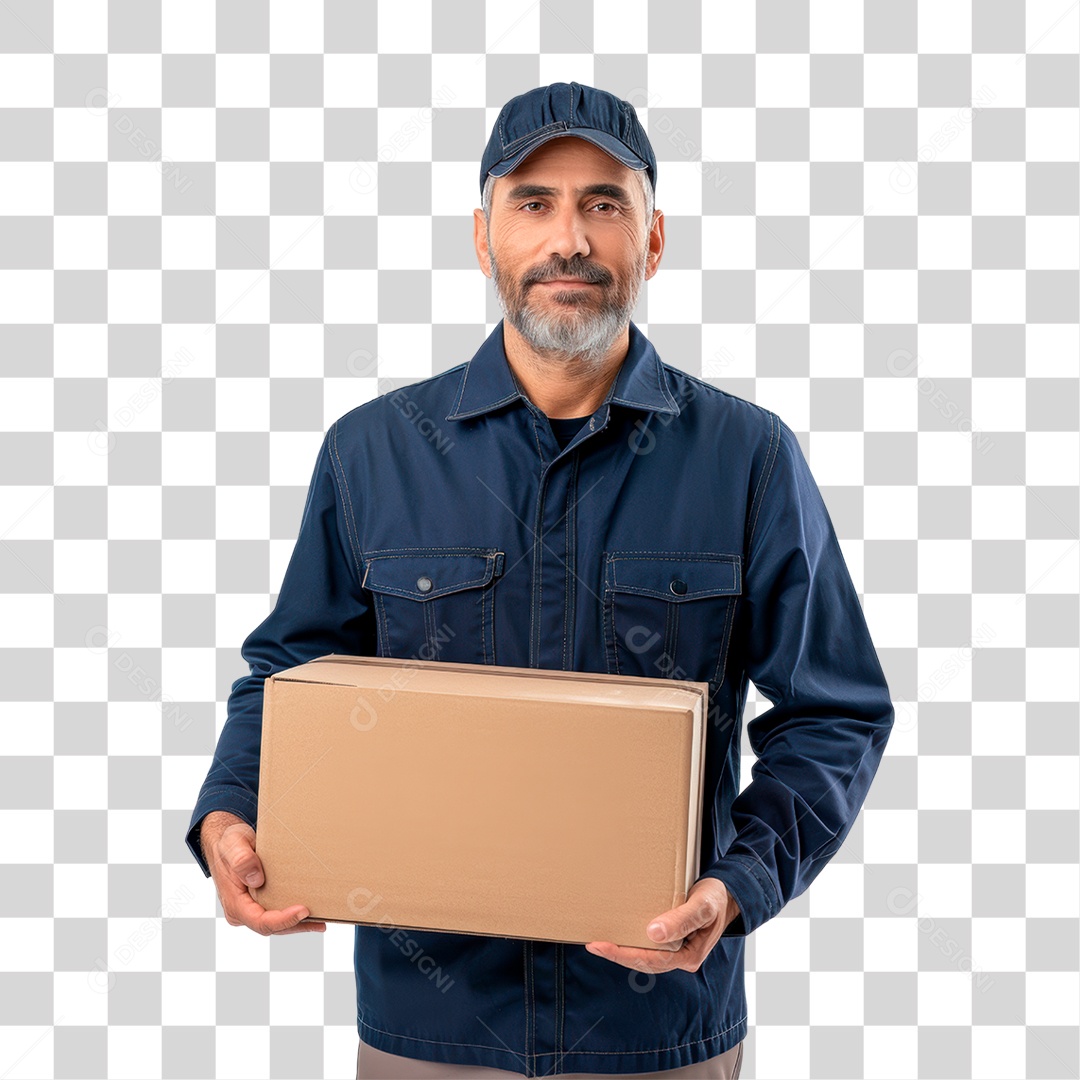 Homem Segurando Caixa PNG Transparente