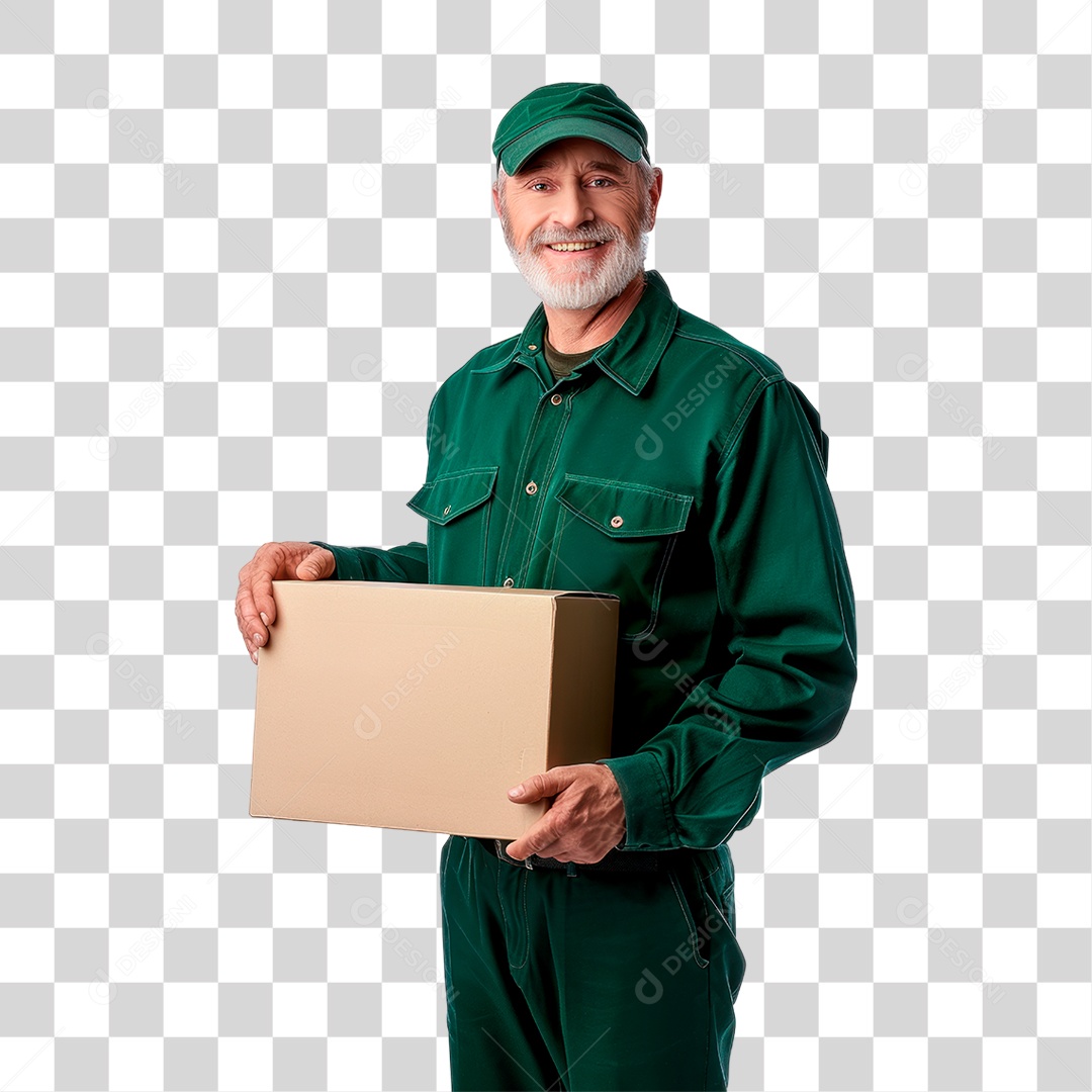 Homem Segurando Caixa PNG Transparente