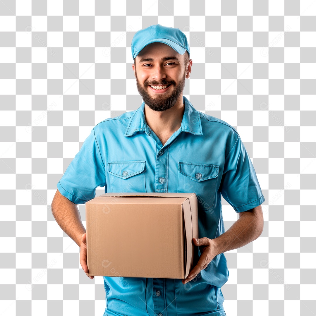 Homem Segurando Caixa PNG Transparente