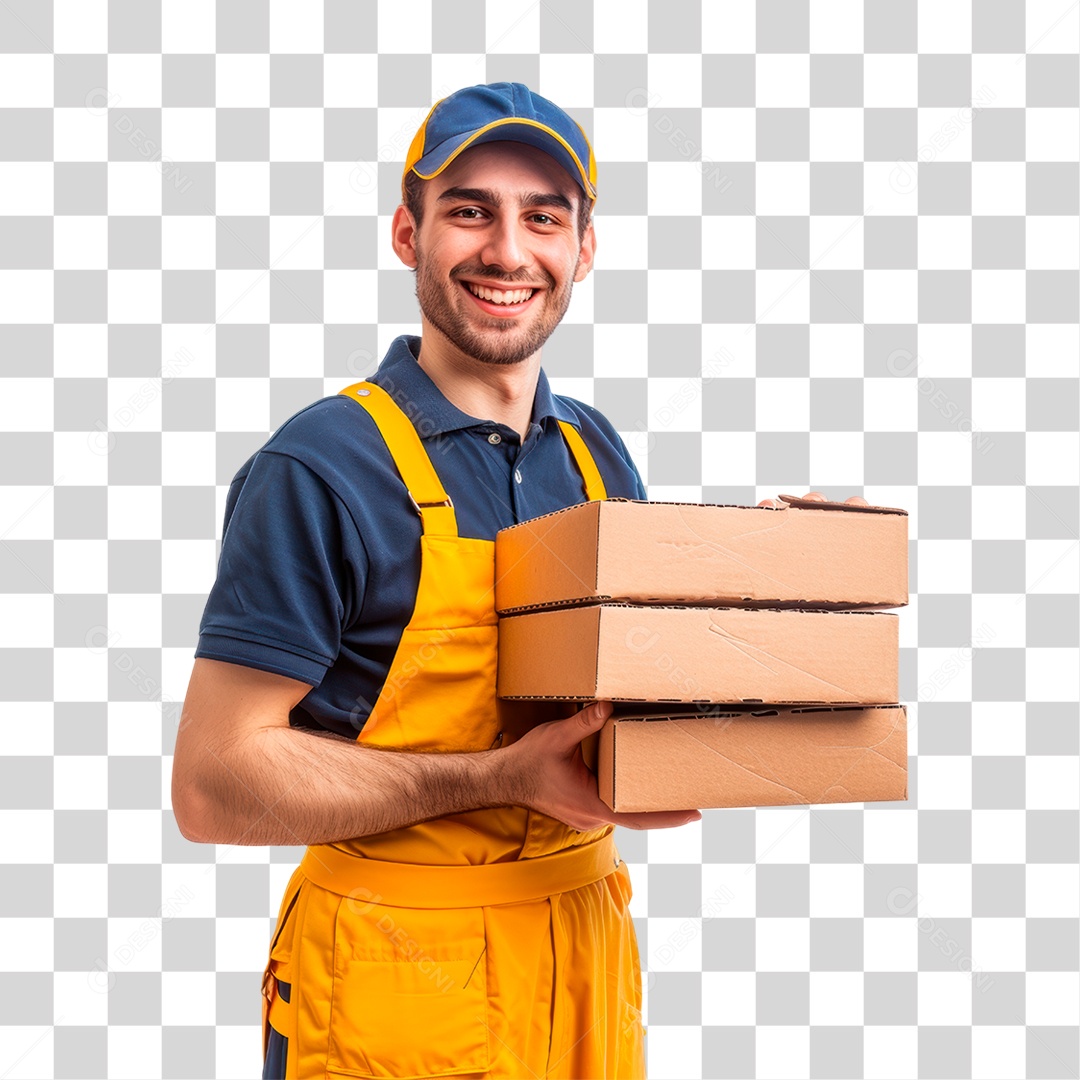 Homem Segurando Caixa PNG Transparente