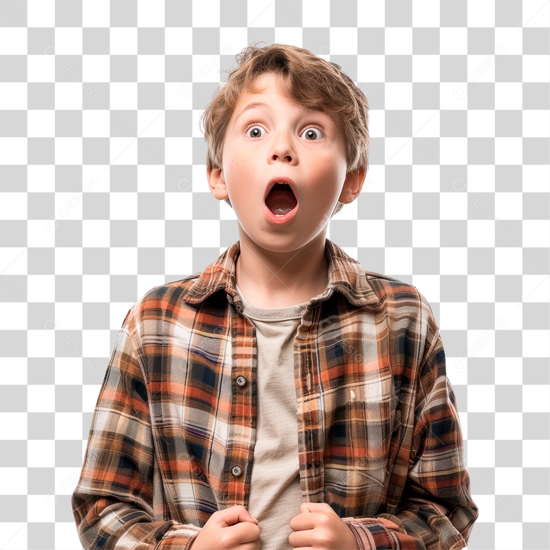 Menino Assustado PNG Transparente