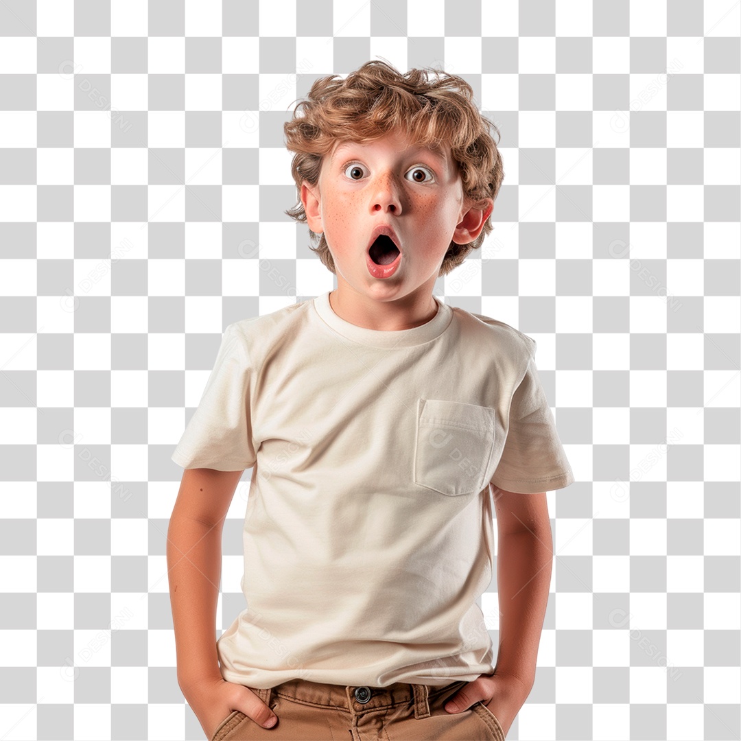 Menino Assustado PNG Transparente