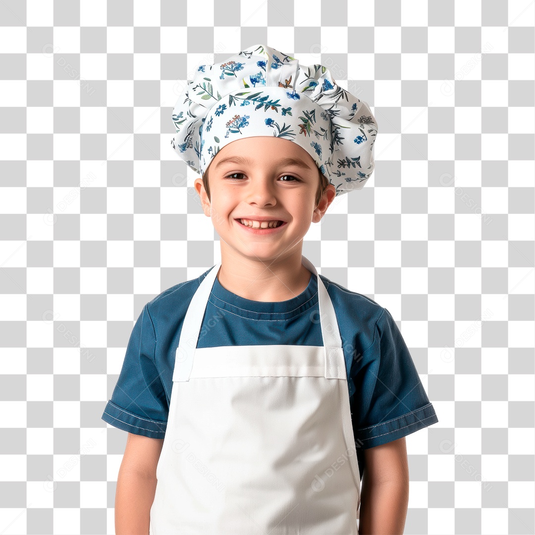 Menino com Roupa de Cozinheiro PNG Transparente