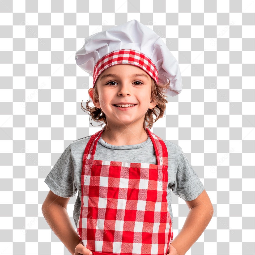 Menino com Roupa de Cozinheiro PNG Transparente