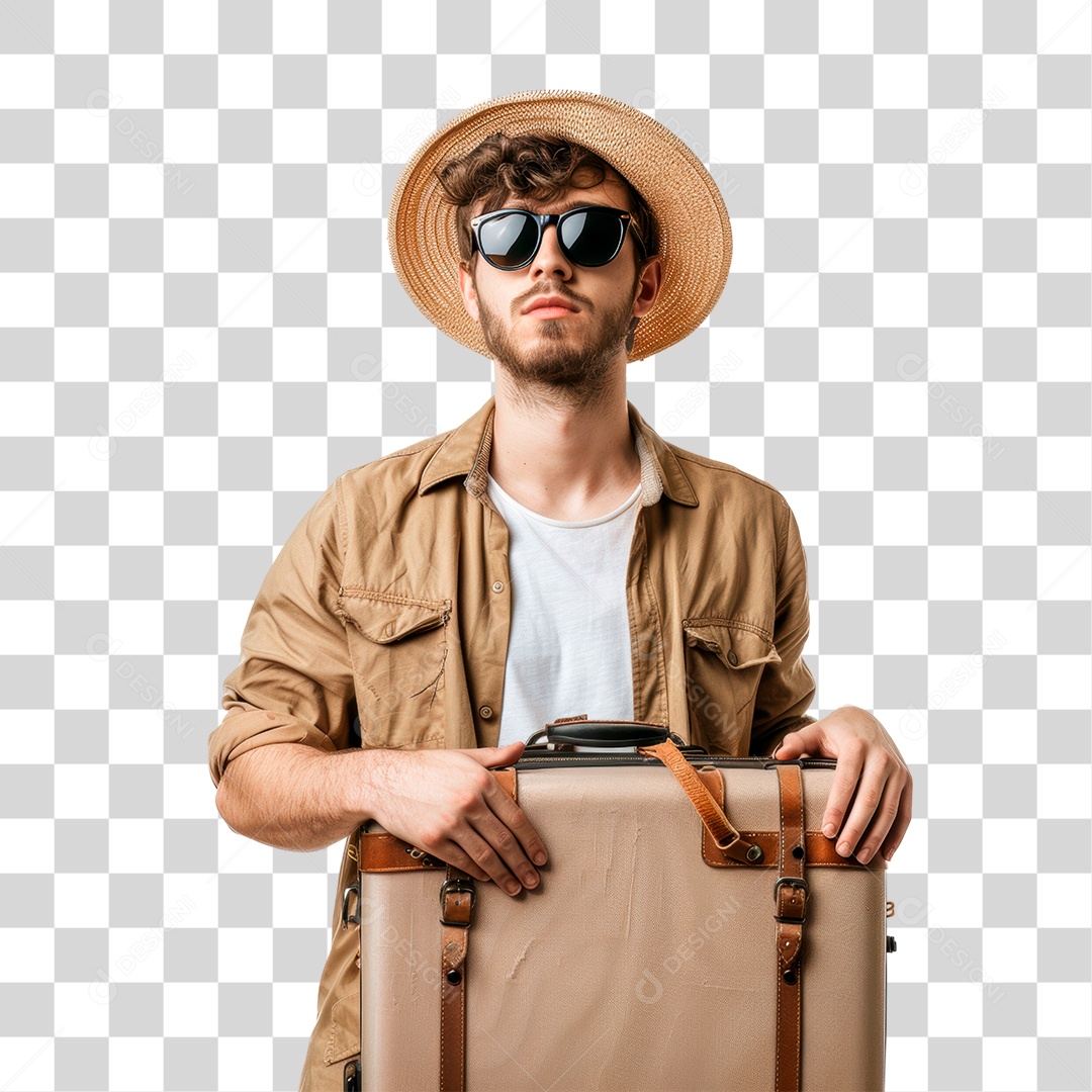 Homem com Mala PNG Transparente