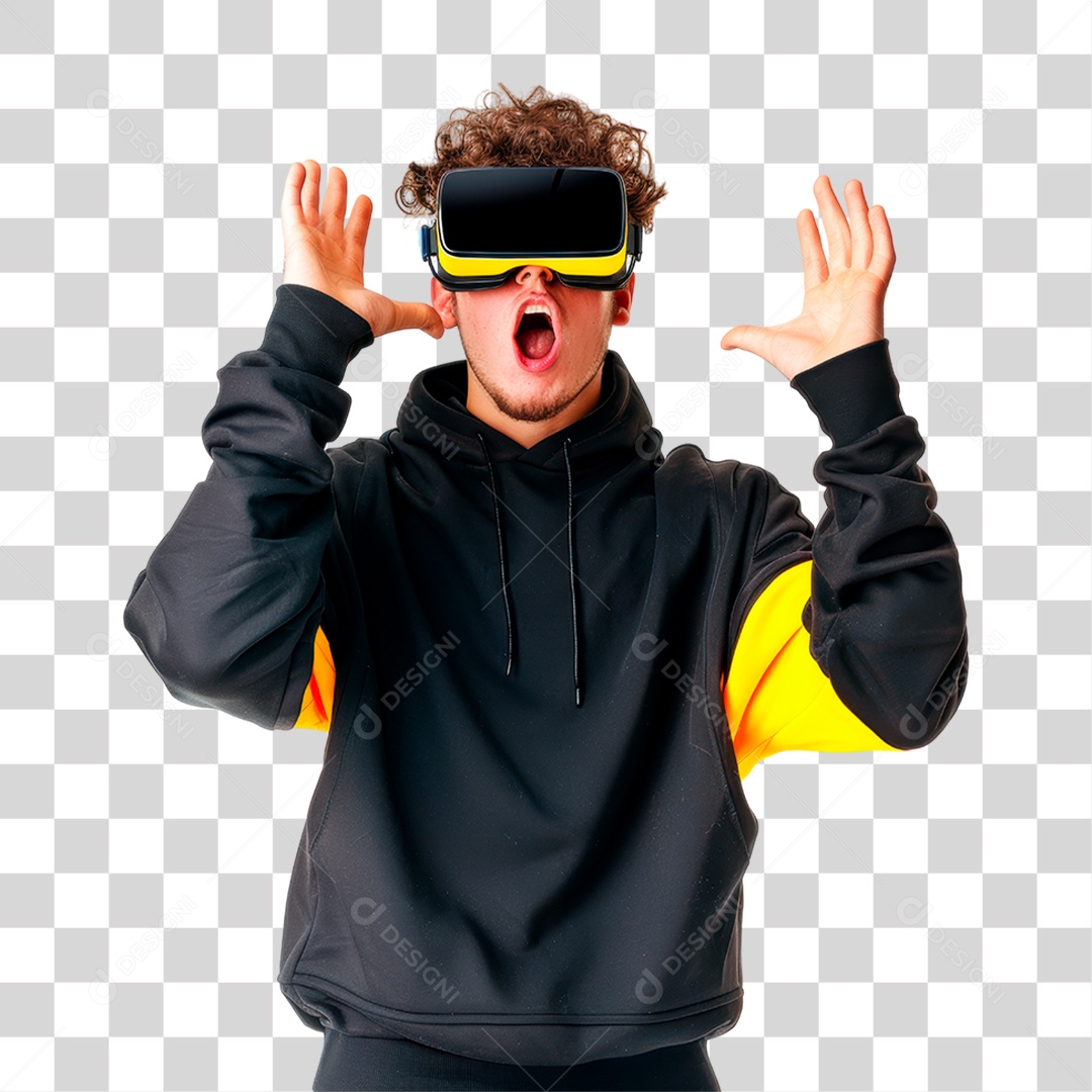 Homem com Óculos Vr PNG Transparente