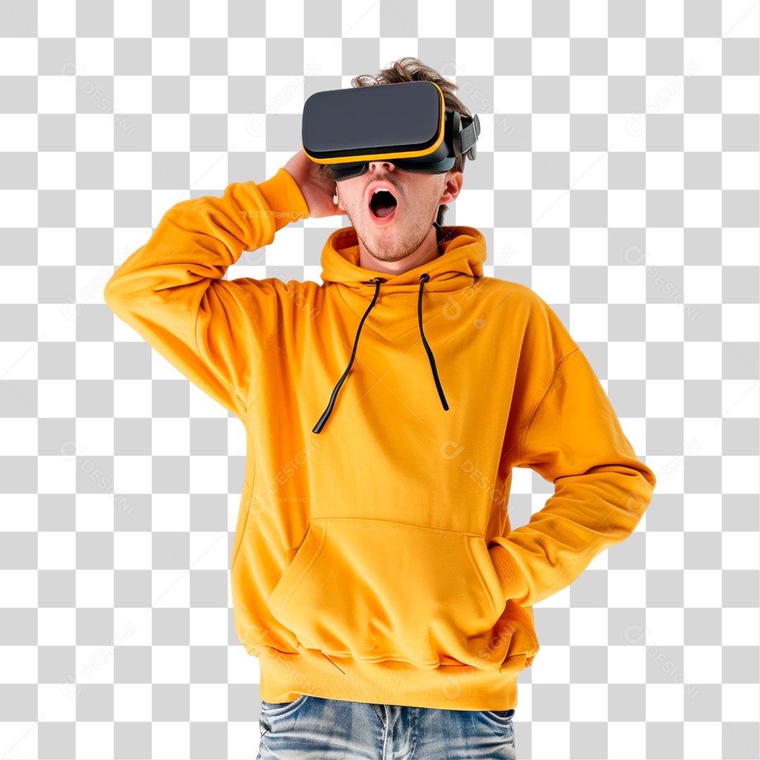 Homem com Óculos Vr PNG Transparente
