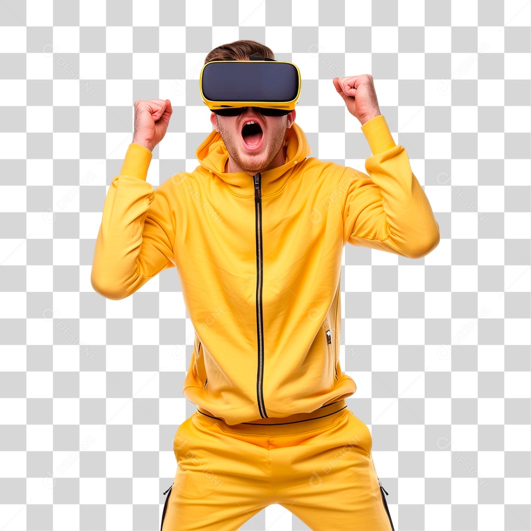 Homem com Óculos Vr PNG Transparente