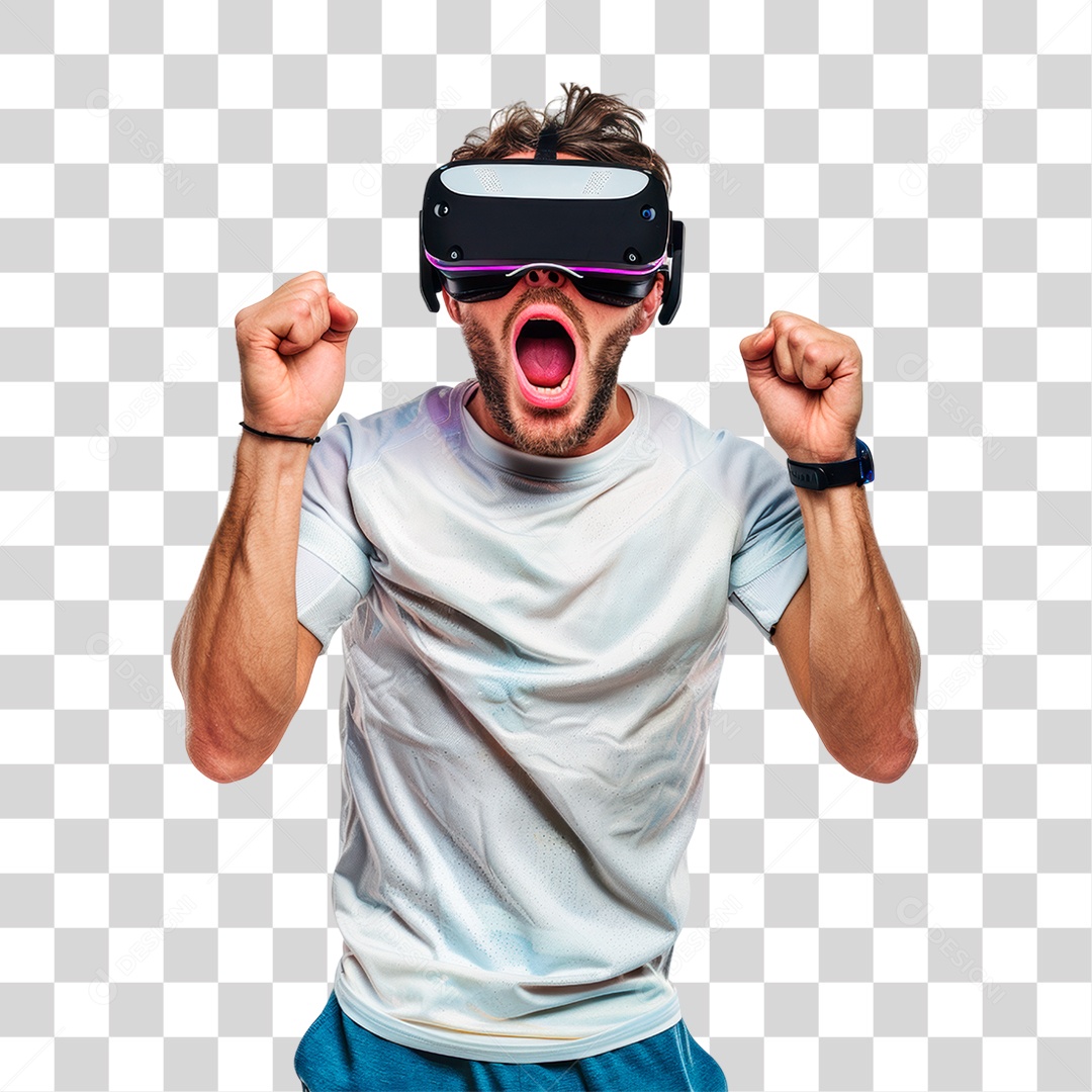 Homem com Óculos Vr PNG Transparente