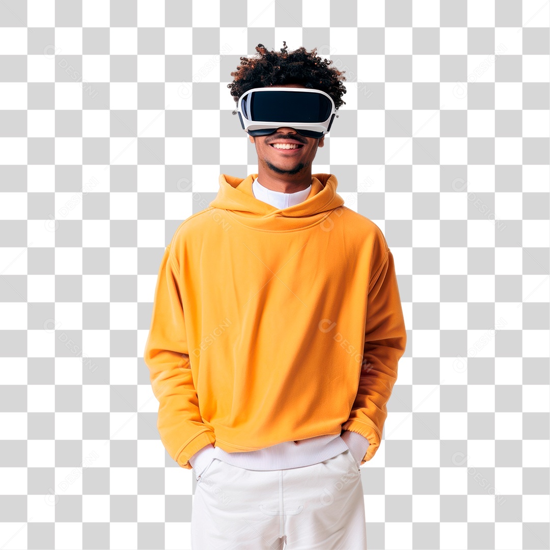 Homem com Óculos Vr PNG Transparente