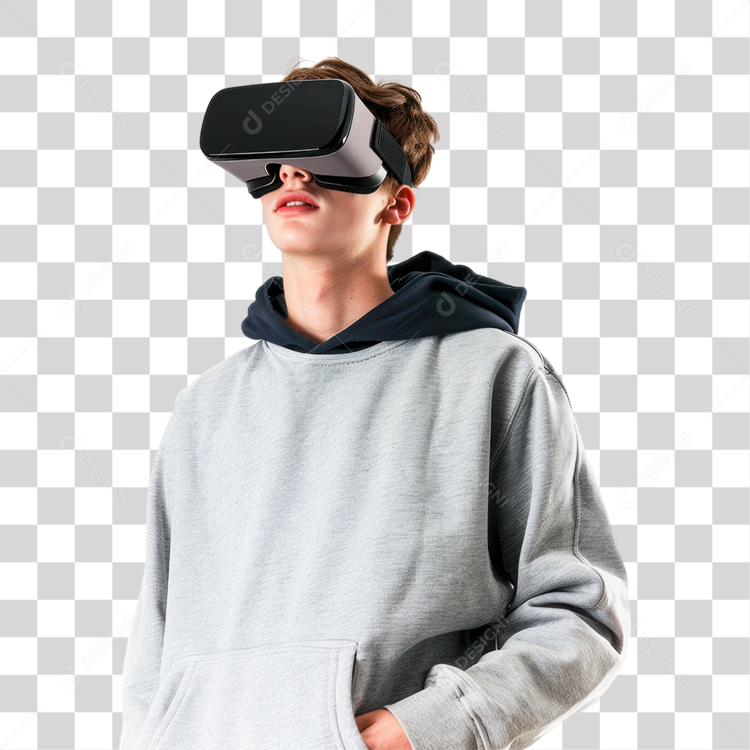 Homem com Óculos Vr PNG Transparente