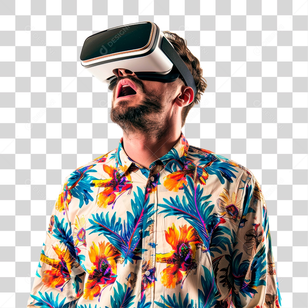 Homem com Óculos Vr PNG Transparente